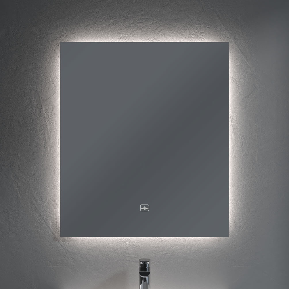 Lifestyle image of Villeroy & Boch More to See Lite 650 x 750mm LED Mirror